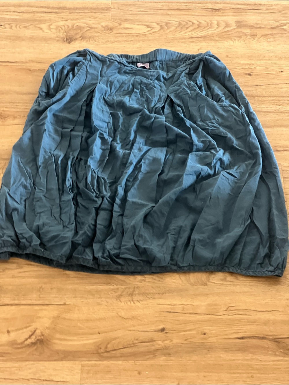 Cargo Teal Gathered A-Line Skirt